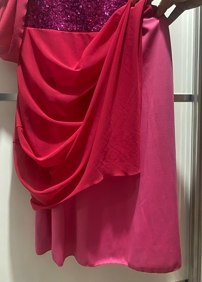 Pembe abiye elbise - Görsel 5