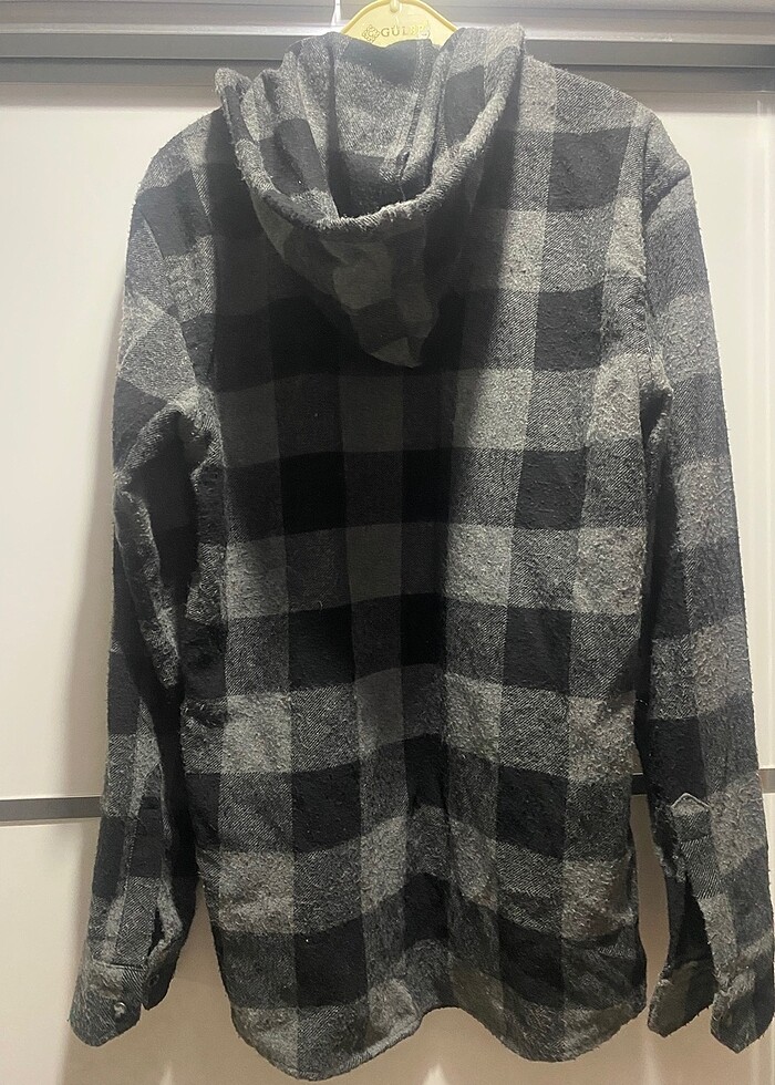 Kapşonlu fermuarlı oduncu gömleği - Görsel 4