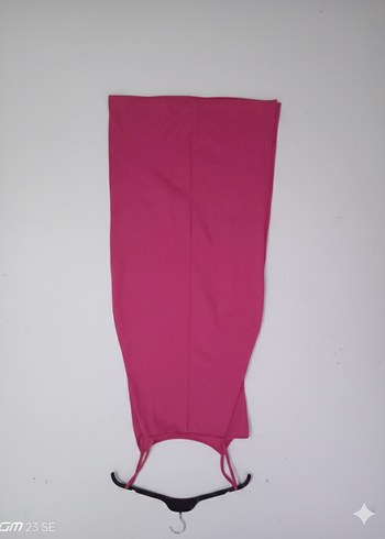 Pembe Uzun Straplez Kalem Elbise - Görsel 2