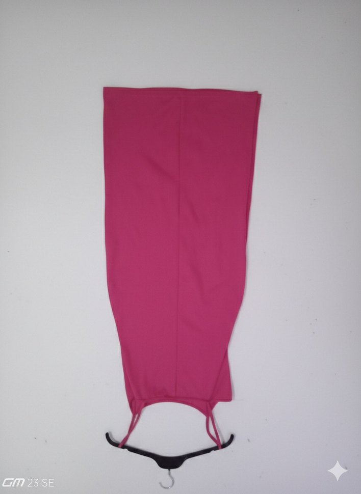 Pembe Uzun Straplez Kalem Elbise - Görsel 2