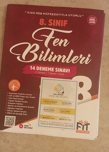 8. Sınıf Fen Bilimleri 14 Deneme Sınavı