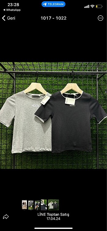 Miu miu crop biyeli orijinal tişört