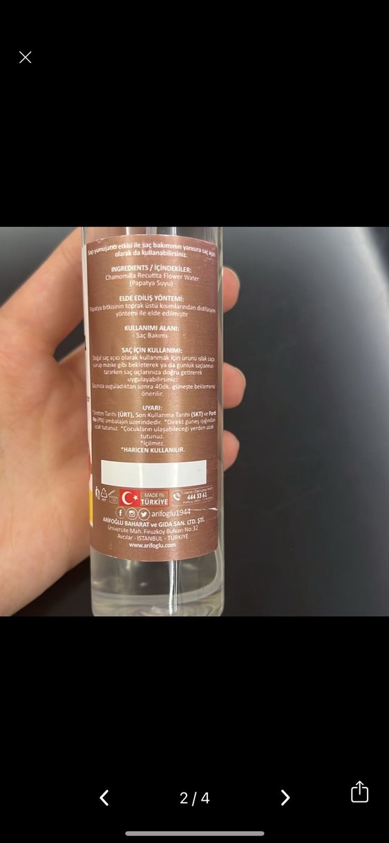 Arifoğlu Papatya Suyu 125 ml Saç Bakımı - Görsel 2