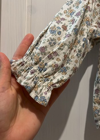 Kız Çocuk Bej Desenli Pamuklu Gömlek - Görsel 3