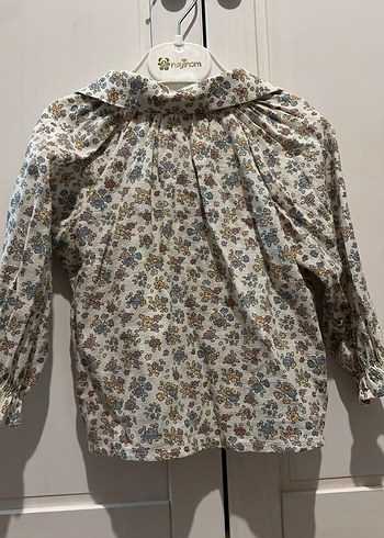 Kız Çocuk Bej Desenli Pamuklu Gömlek - Görsel 2