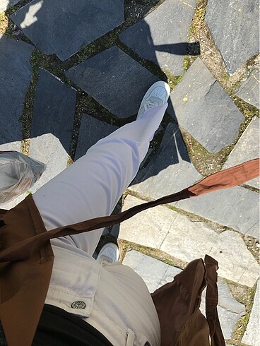 Krem rengi wide leg