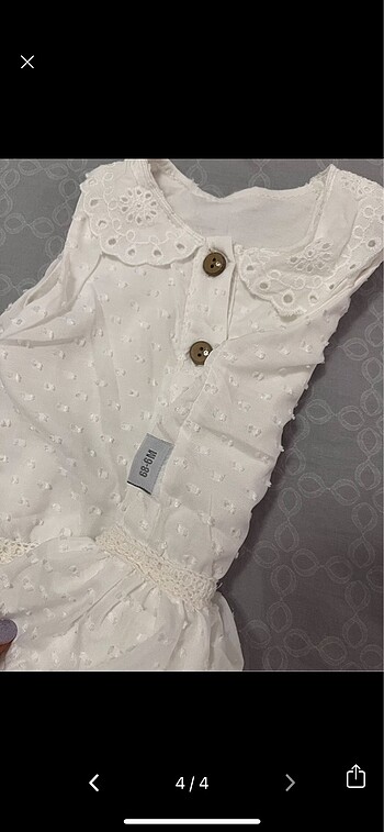 3-6 Ay Beden beyaz Renk Bebek elbise