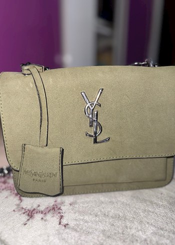 Beden haki Renk Yves Saint Laurent Zincir Detaylı Süet Kadın Çanta
