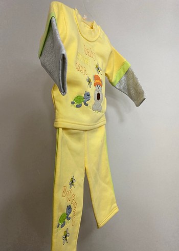 Sarı Bebek Örme Sweatshirt ve Pantolon Takımı - Görsel 3