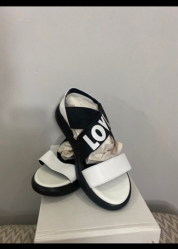 Kadın Beyaz Dolgu Topuklu Bantlı Sandalet - Görsel 7