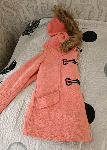 m Beden pembe Renk Koton peluş şapkali mont