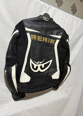 Berik  Siyah Deri Biker Ceket - Görsel 6