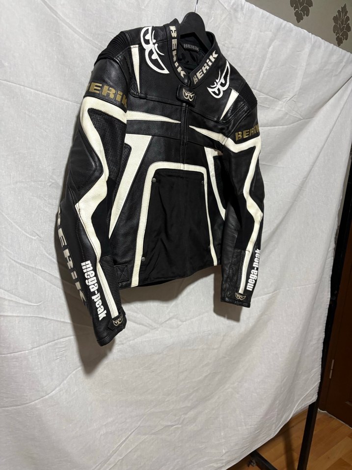 Berik  Siyah Deri Biker Ceket - Görsel 2