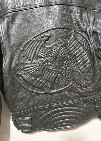 Buffalo hakiki deri kartal motifleri bulunan motosiklet mont 38 - Görsel 4