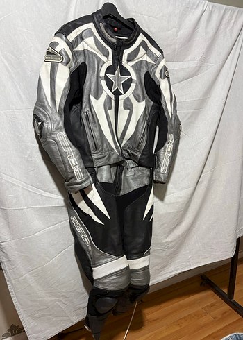 Gri Desenli Deri 2 parça tulum - Görsel 2