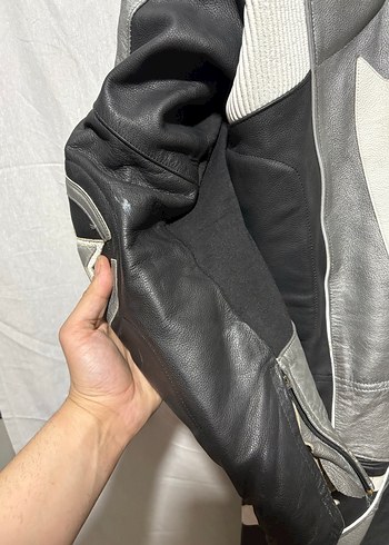 Gri Desenli Deri 2 parça tulum - Görsel 6