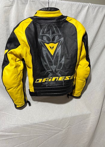 Dainese Sarı Siyah Deri Biker Ceket - Görsel 4