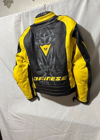Dainese Sarı Siyah Deri Biker Ceket - Görsel 5