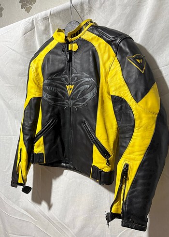 Dainese Sarı Siyah Deri Biker Ceket - Görsel 2