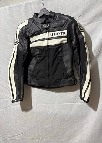 Berik-70 Siyah Deri Biker Ceket, Kemerli, Uzun Kollu - Görsel 3