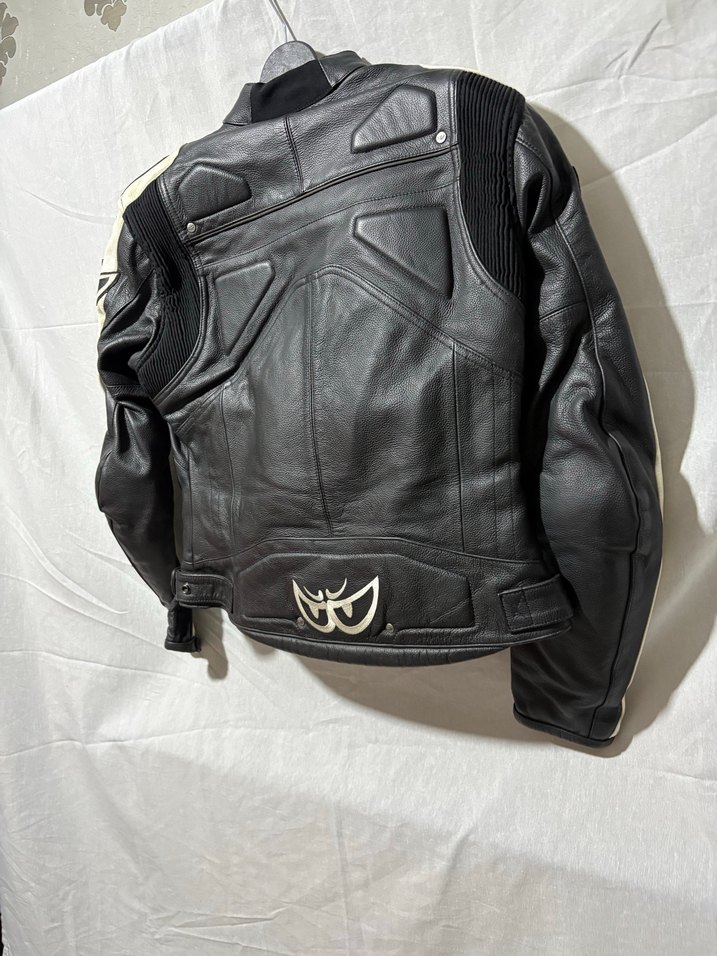 Berik-70 Siyah Deri Biker Ceket, Kemerli, Uzun Kollu - Görsel 5