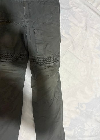 Gri Keten Kumaş Kemerli Pantolon - Görsel 3