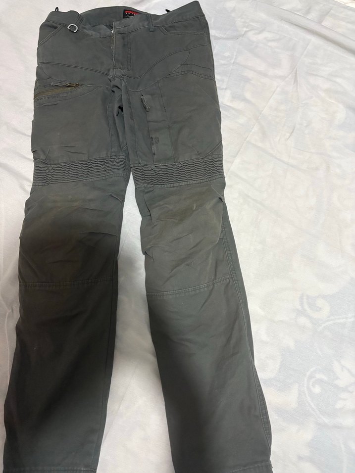 Gri Keten Kumaş Kemerli Pantolon - Görsel 2