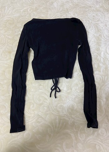 Fitted Siyah Uzun Kollu V Yaka Bluz - Görsel 3