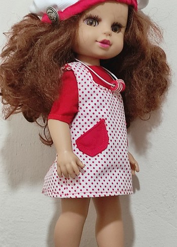 Kırmızı Puantiyeli Elbiseli Bebek - Görsel 3