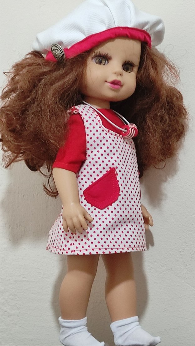 Kırmızı Puantiyeli Elbiseli Bebek - Görsel 3