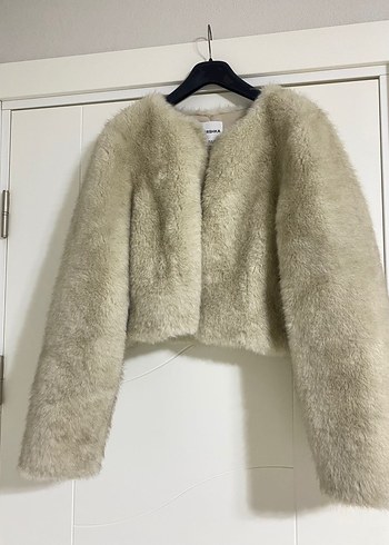 Bershka Bej Midi Kadın Suni Kürk Mont