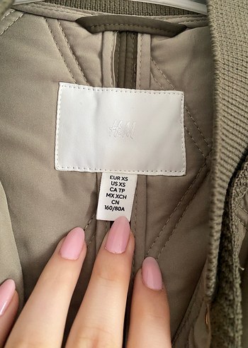 xs Beden Düğmeli Haki Hm Kadın Ceket