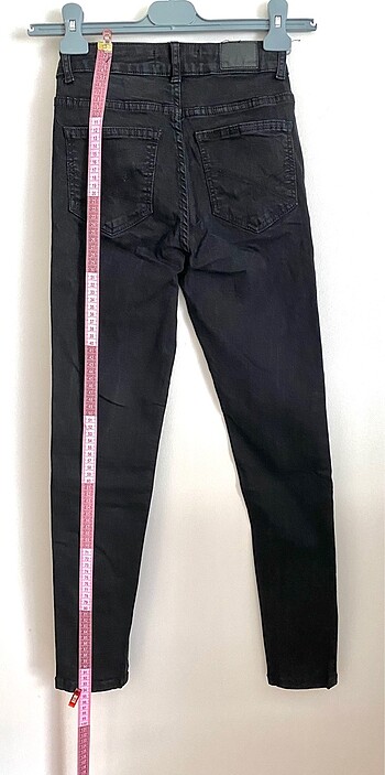xs Beden siyah Renk Likralı kot pantolon