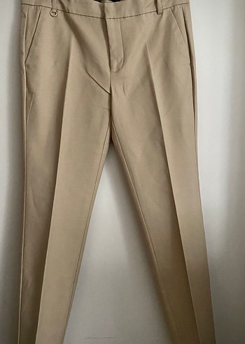 Bej Kadın Kumaş Pantolon, Normal Boy, Regular Fit