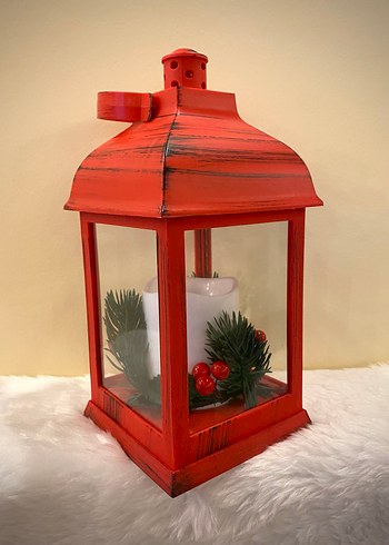 Kırmızı Renkli Dekoratif Mumluk - Görsel 3