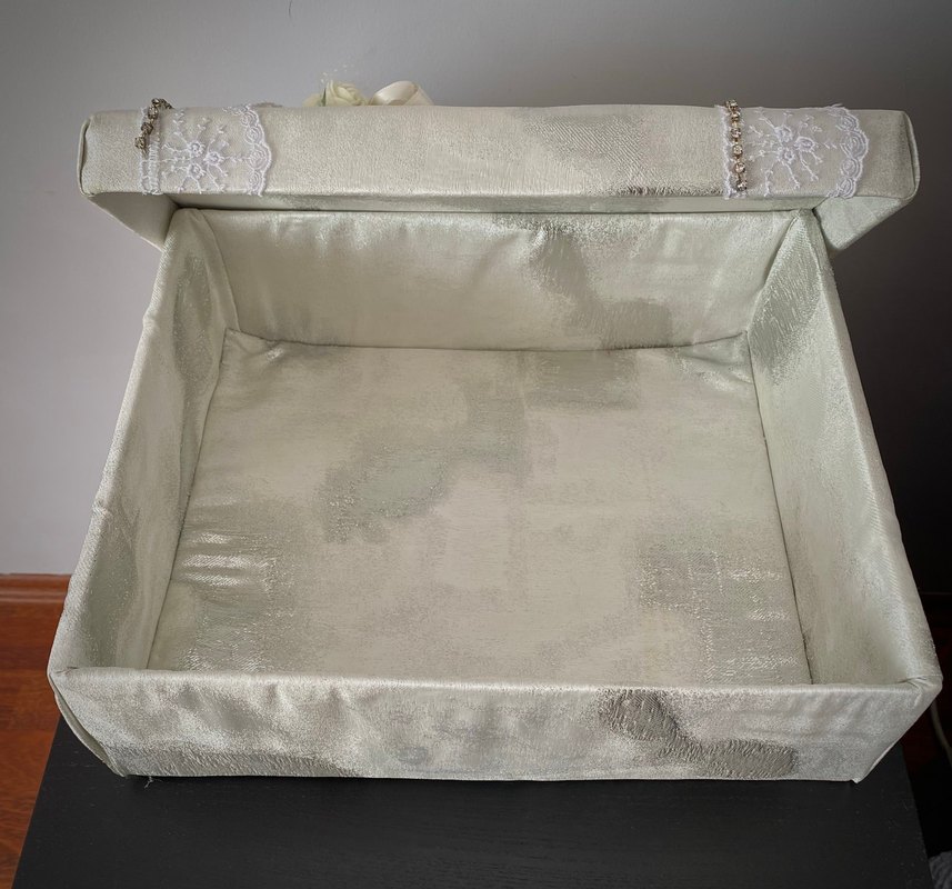 Dantel Detaylı Beyaz Vintage nişan kutusu - Görsel 3