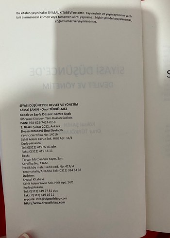 Siyasi Düşünce'de Devlet ve Yönetim Kitabı - Görsel 3