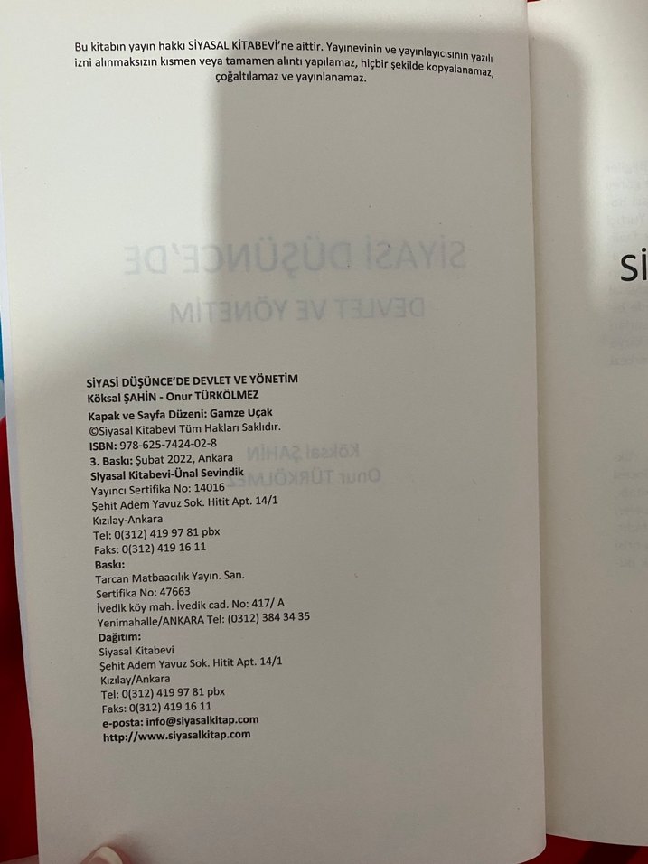 Siyasi Düşünce'de Devlet ve Yönetim Kitabı - Görsel 3