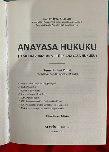 Anayasa Hukuku 4. Baskı - Prof. Dr. Ömer Anayurt - Görsel 2