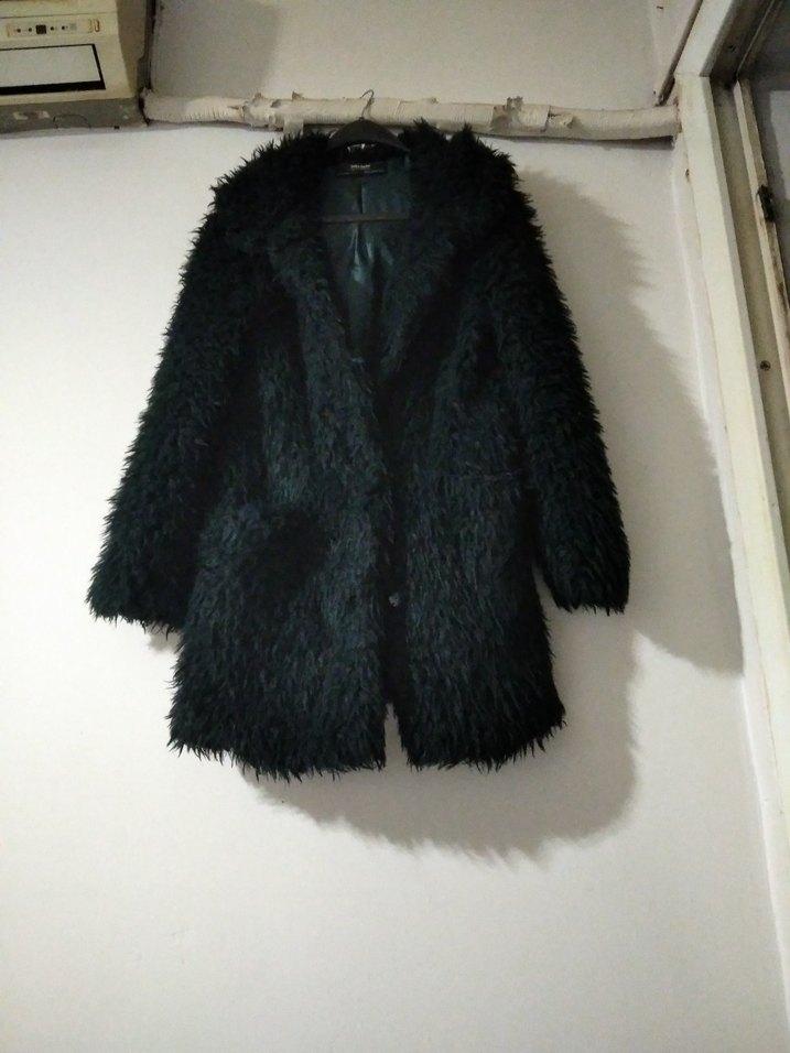 yeşil Uzun peluş kürk - Görsel 2