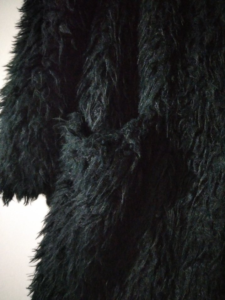 yeşil Uzun peluş kürk - Görsel 3