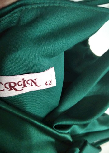 Drapeli Straplez Uzun Yeşil Abiye Elbise - Görsel 6