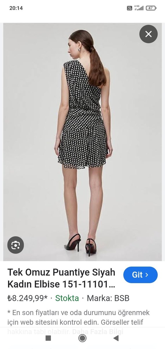 BSB MARKA Puantiye Desenli Drapeli Siyah Mini Elbise ORJİNAL - Görsel 2