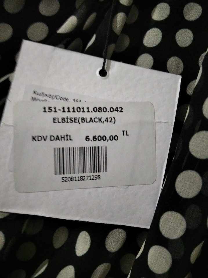 BSB MARKA Puantiye Desenli Drapeli Siyah Mini Elbise ORJİNAL - Görsel 4