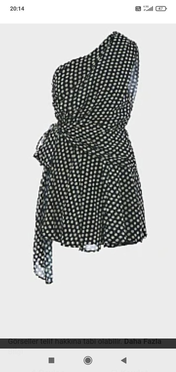 BSB MARKA Puantiye Desenli Drapeli Siyah Mini Elbise ORJİNAL - Görsel 3
