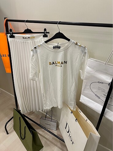 l Beden beyaz Renk Balmain ikili takım