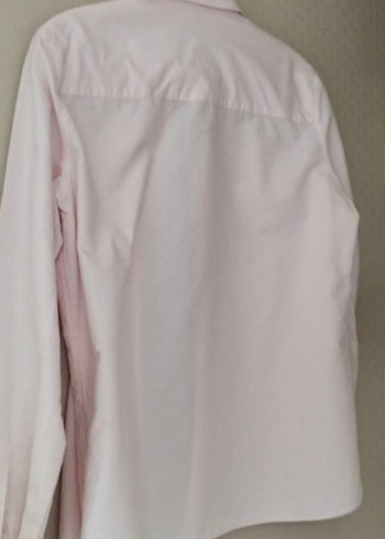 üs polo Düğmeli Pembe Pamuklu Kadın Gömlek - Görsel 4