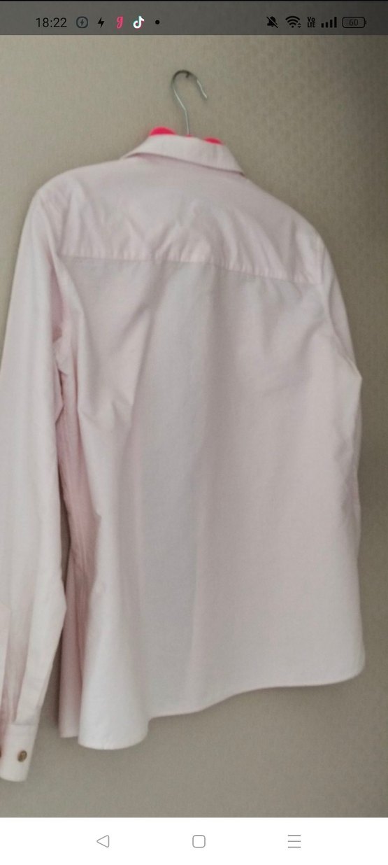 üs polo Düğmeli Pembe Pamuklu Kadın Gömlek - Görsel 4