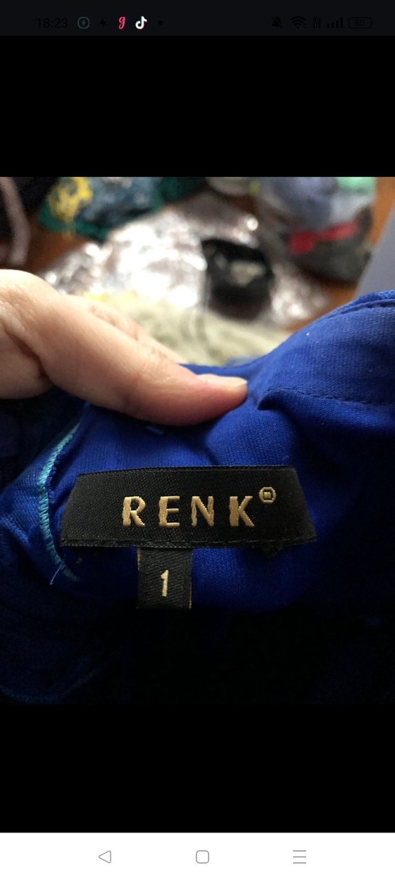 Uzun Kollu Straplez Mavi Fırfırlı Renk marka Abiye Elbise - Görsel 4