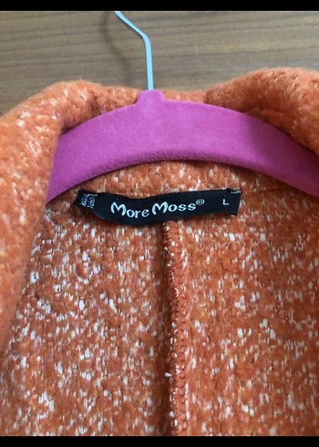 Düğmeli Uzun turuncu Kadın Kaban - Görsel 3